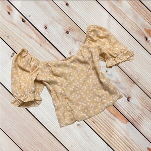 Abercrombie & Fitch Yellow Floral Off-Shoulder Blouse